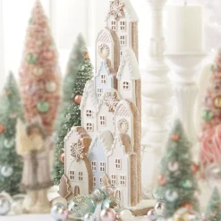Online The Jolly Christmas Shop Raz 18.25" Iced Pastel Gingerbread Lighted Village Figure 4110222
