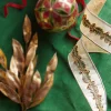 New The Jolly Christmas Shop Raz 2.5" Ivory Holly Leaf Wired Christmas Ribbon R4327707