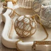 Sale The Jolly Christmas Shop Raz 4" Ivory Jeweled Velvet Ball Christmas Ornament 4327300