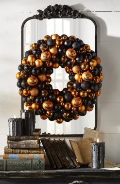 Discount The Jolly Christmas Shop Raz 21" Jack O Lantern And Tinsel Ball Halloween Wreath W4432702