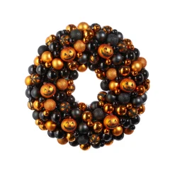 Discount The Jolly Christmas Shop Raz 21" Jack O Lantern And Tinsel Ball Halloween Wreath W4432702