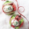 New The Jolly Christmas Shop Raz 4" Joy Or Noel Glass Ball Christmas Ornament 4112513