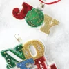 Clearance The Jolly Christmas Shop Raz 4" Joy Or Noel Glass Christmas Ornament 4152904
