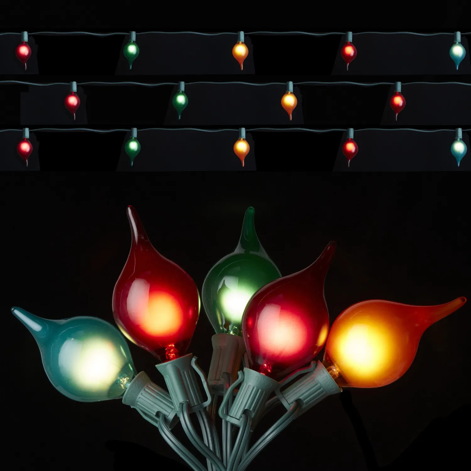 The Jolly Christmas Shop Raz 14' Kismet Glass Christmas Light Strand L4137001