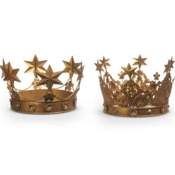 New The Jolly Christmas Shop Raz 10.5" Large Antique Gold Metal Crown Christmas Decoration 4428076
