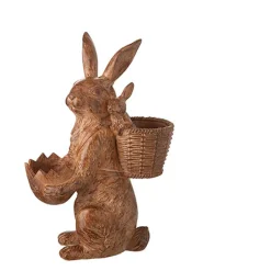 Clearance The Jolly Christmas Shop Raz 17.25" Large Bunny With Basket Easter Decoration 4209262