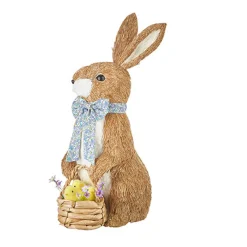 Best The Jolly Christmas Shop Raz 21" Large Bunny With Basket Of Chicks Easter Figure 4253321