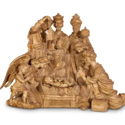 Hot The Jolly Christmas Shop Raz 32" Large Christmas Nativity Scene With Wood Look 3211140