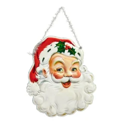Sale The Jolly Christmas Shop Raz 12" Large Classic Santa Metal Christmas Ornament Or Sign 4411210