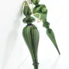 The Jolly Christmas Shop Raz 11.75" Large Green Finial Glass Christmas Ornament 4222831