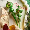 New The Jolly Christmas Shop Raz 11.5" Large Green Holly Leaf Finial Glass Christmas Ornament 4322909