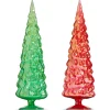 New The Jolly Christmas Shop Raz 18" Large Iridescent Red Or Green Glass Tree Christmas Decoration