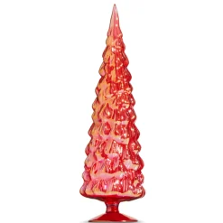 New The Jolly Christmas Shop Raz 18" Large Iridescent Red Or Green Glass Tree Christmas Decoration