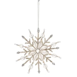 Online The Jolly Christmas Shop Raz 7.5" Large Jeweled Silver Snowflake Christmas Ornament 4403602