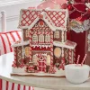 The Jolly Christmas Shop Raz 13" Large Lighted Peppermint Gingerbread Christmas House 4316276