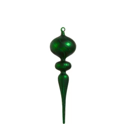 Hot The Jolly Christmas Shop Raz 13" Large Matte Green Glass Finial Christmas Ornament Set Of 2 4424682