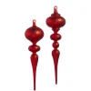 Discount The Jolly Christmas Shop Raz 13" Large Matte Red Glass Finial Christmas Ornament Set Of 2 4424681
