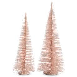 Hot The Jolly Christmas Shop Raz 39" Large Pink Bottle Brush Christmas Tree Set 4306106