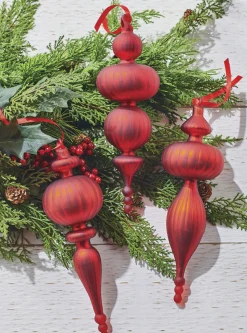 Online The Jolly Christmas Shop Raz 9.5" Large Red Finial Glass Christmas Ornament 4124579