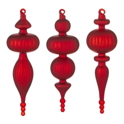 Online The Jolly Christmas Shop Raz 9.5" Large Red Finial Glass Christmas Ornament 4124579