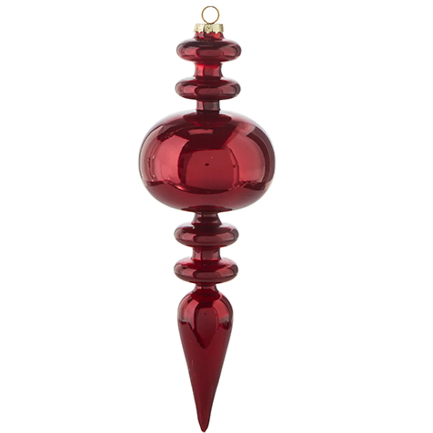 New The Jolly Christmas Shop Raz 12.5" Large Red Finial Glass Christmas Ornament 4222885