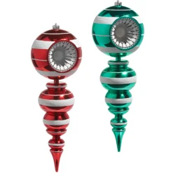 Online The Jolly Christmas Shop Raz 22" Large Red Or Green Reflector Finial Christmas Ornament