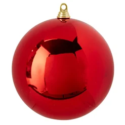 Outlet The Jolly Christmas Shop Raz 10" Large Shiny Red Ball Christmas Ornament 4214885
