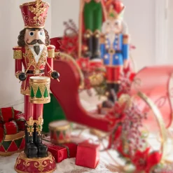 Discount The Jolly Christmas Shop Raz 4' Large Standing Nutcracker Drummer Christmas Figure 4401626