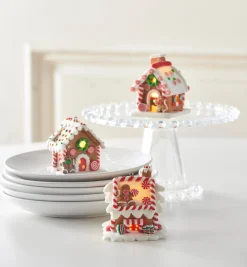 Discount The Jolly Christmas Shop Raz 3.25" LED Lighted Claydough Gingerbread House Christmas Ornament 3815534