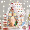 The Jolly Christmas Shop Raz 14" LED Lighted Claydough Pastel Colored Gingerbread House Christmas Figure 3919187
