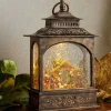 Clearance The Jolly Christmas Shop Raz 11" LED Lighted Nativity Scene In Bronze Christmas Water Globe Lantern 3740512