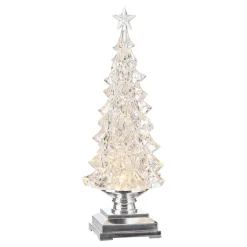 Discount The Jolly Christmas Shop Raz 12.5" LED Lighted Tree With Swirling Glitter Water Globe Christmas Decoration 4119048