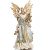 Sale The Jolly Christmas Shop Raz 18" Light Blue Angel With Harp Christmas Figure 4310662