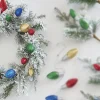 Outlet The Jolly Christmas Shop Raz 22" Light Bulb And Snowy Pine Christmas Wreath W4206875