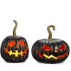 Online The Jolly Christmas Shop Raz 8" Lighted Black Jack O Lantern Pumpkin Halloween Decoration
