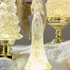Best The Jolly Christmas Shop Raz 13.25" Lighted Christmas Angel With Gold Swirling Glitter Water Globe 4419287