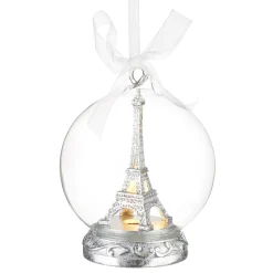 Hot The Jolly Christmas Shop Raz 5" Lighted Eiffel Tower Globe Glass Christmas Ornament 4220019