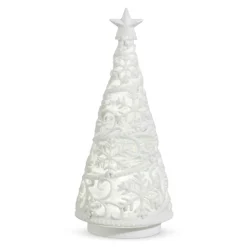 Sale The Jolly Christmas Shop Raz 11" Lighted Flurry Swirling Glitter Christmas Water Globe White Tree Figure 4419278