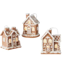 Clearance The Jolly Christmas Shop Raz 5" Lighted Gingerbread House Christmas Ornament 4216130