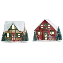 Hot The Jolly Christmas Shop Raz 10.25" Lighted Paper Ski Lodge Christmas Decor 4319181