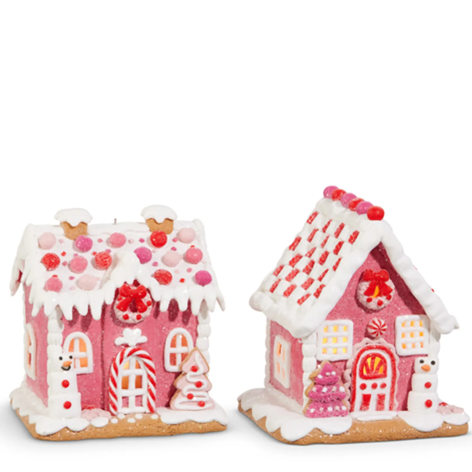 Outlet The Jolly Christmas Shop Raz 5.5" Lighted Pink Gingerbread House Christmas Ornament 4416250