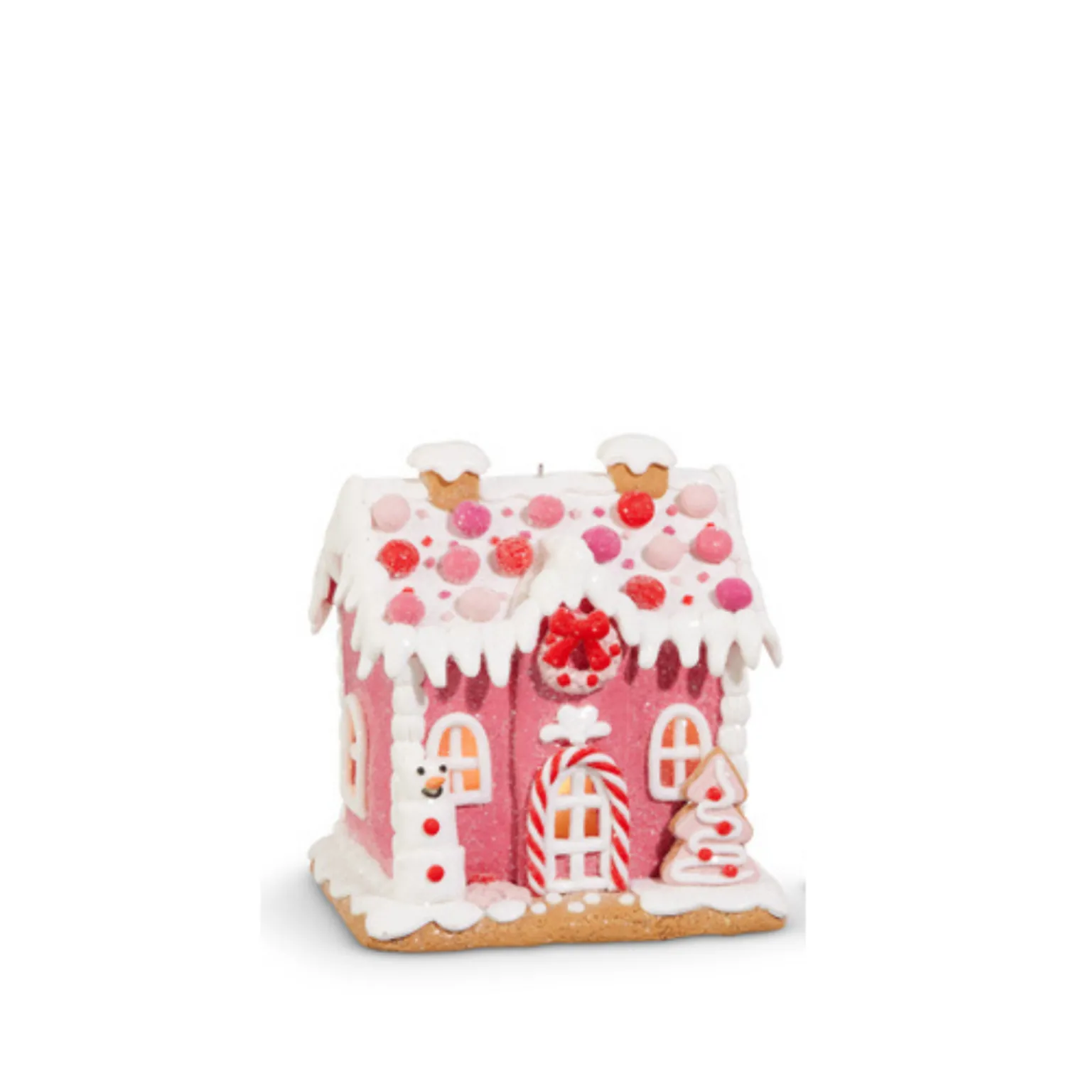 Outlet The Jolly Christmas Shop Raz 5.5" Lighted Pink Gingerbread House Christmas Ornament 4416250