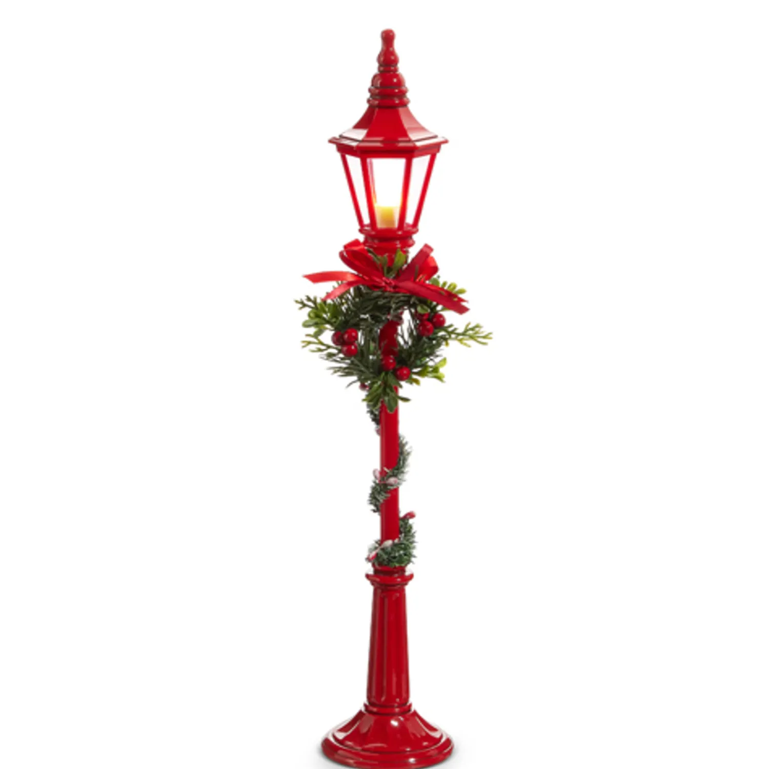 Online The Jolly Christmas Shop Raz 18.5" Lighted Red Lamp Post Christmas Decoration 4412524