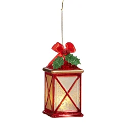 Best The Jolly Christmas Shop Raz 5.5" Lighted Red Lantern Christmas Ornament 4322936