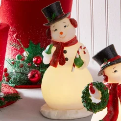 Sale The Jolly Christmas Shop Raz 10" Lighted Retro Snowman Christmas Figure 4412155