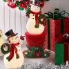 Sale The Jolly Christmas Shop Raz 8" Lighted Retro Snowmen Set Of 2 Christmas Figures 4412156