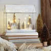 Clearance The Jolly Christmas Shop Raz 12.75" Lighted Snowy Village Terrarium Christmas Decoration 4415619