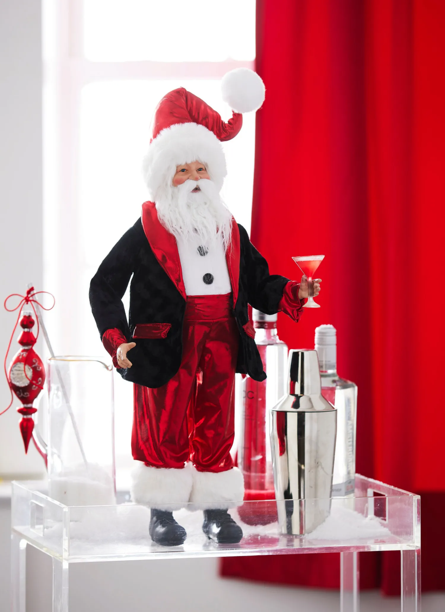 Clearance The Jolly Christmas Shop Raz 24" Martini Santa Christmas Figure 4302345