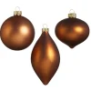 The Jolly Christmas Shop Raz 3" Matte Brown Glass Christmas Ornament 4422869