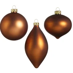 The Jolly Christmas Shop Raz 3" Matte Brown Glass Christmas Ornament 4422869